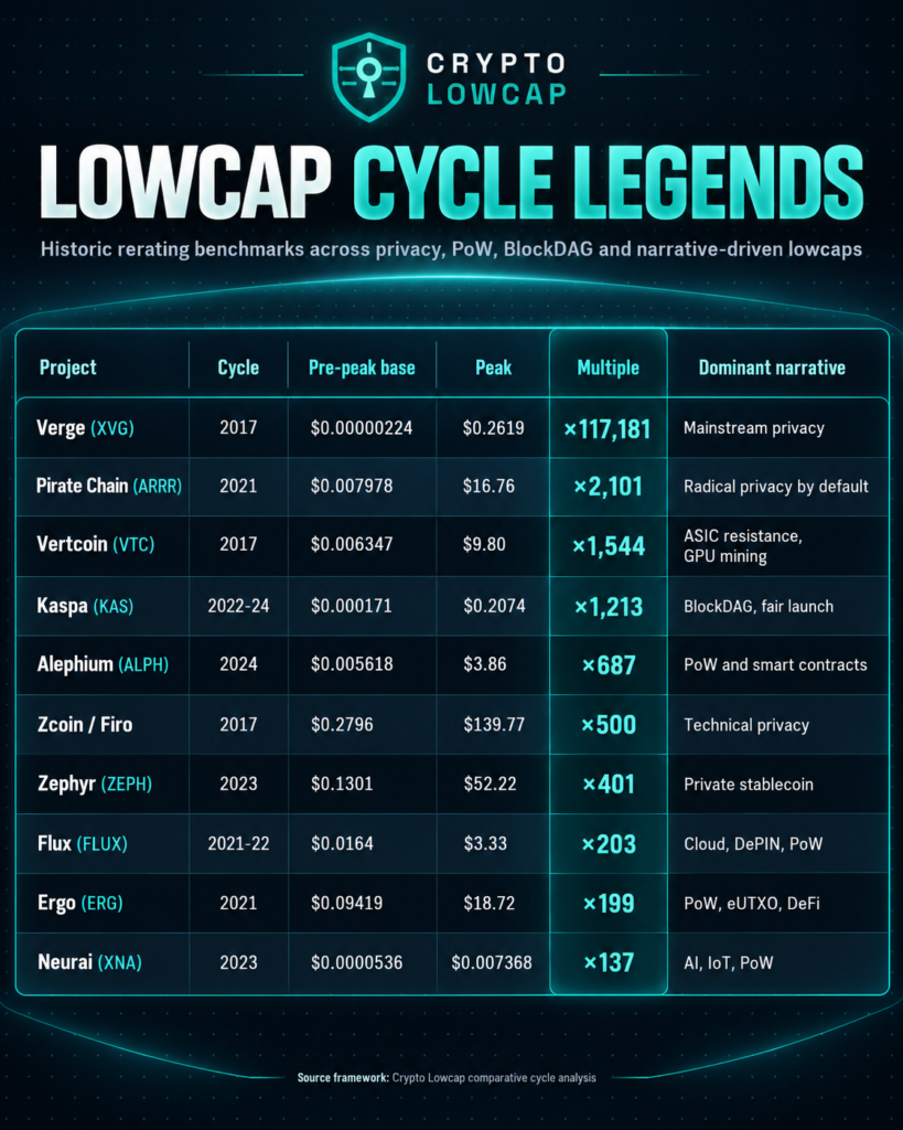 Asymmetric lowcap returns, Table A: reference multiples of historical lowcap reratings